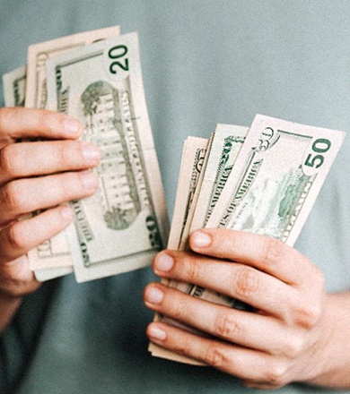 Man counting cash