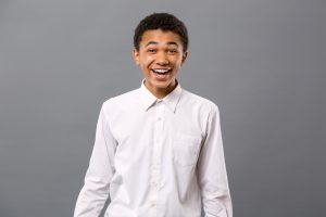 Laughing teen boy